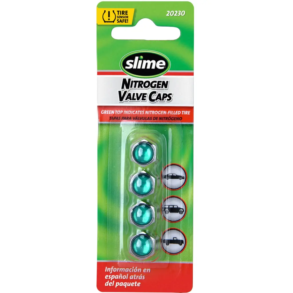Green 'Nitrogen' Valve Caps